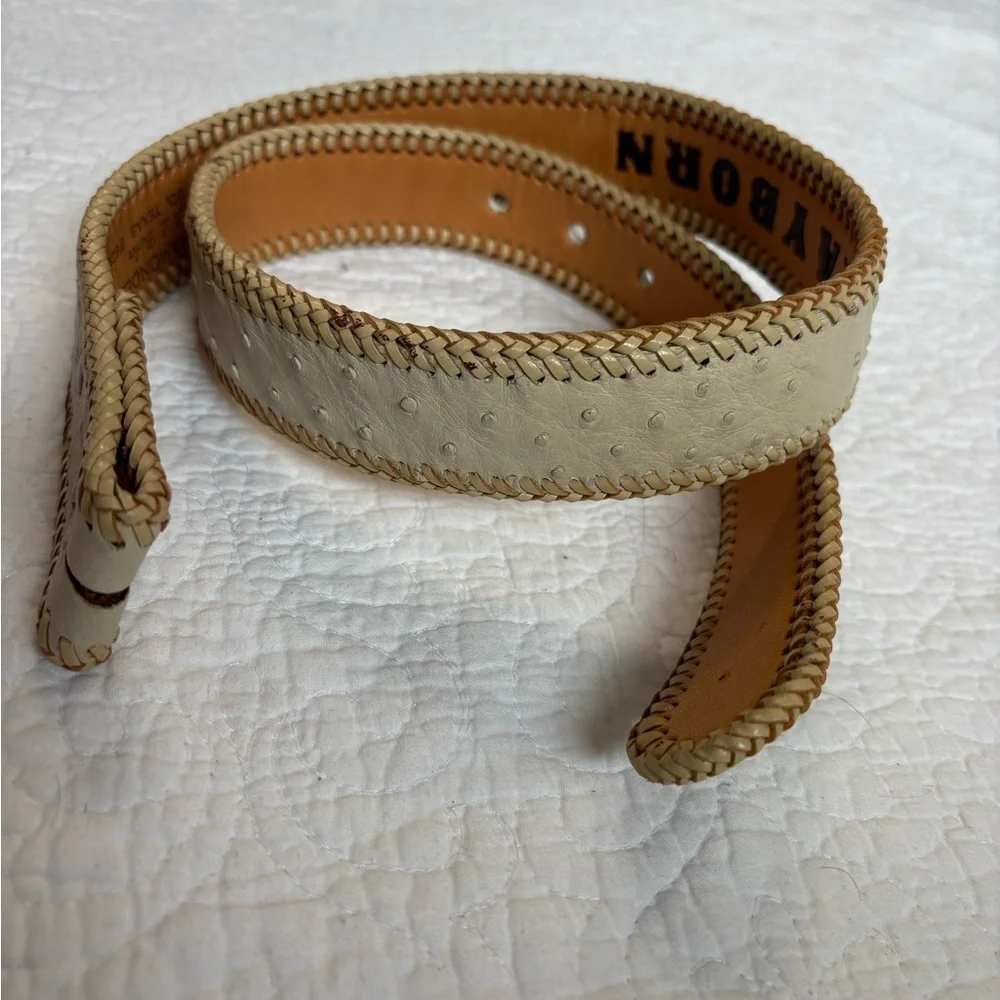 Ostrich Leather Braided Edge Belt | J.L. Barker The Diamondback | 38 - Picture 10 of 10